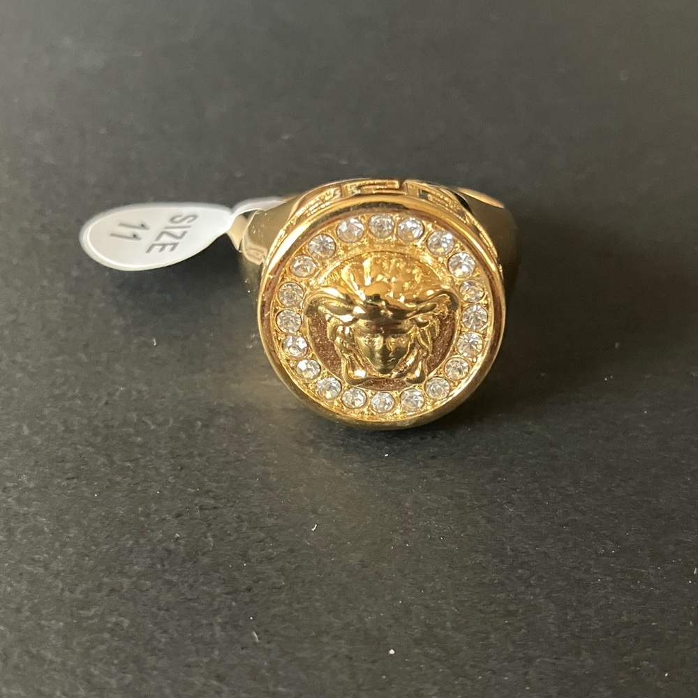 Versace Gold Medusa Ring with CZ Diamond 💎  Size-11 - Picture 5 of 13